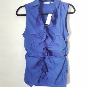 New York & Company Ruffled Stretch Sleeveless Top
